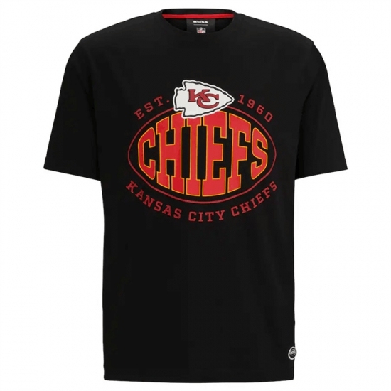 Men's Kansas City Chiefs Black BOSS X Trap T Shirt
