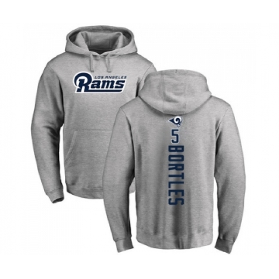 Football Los Angeles Rams #5 Blake Bortles Ash Backer Pullover Hoodie
