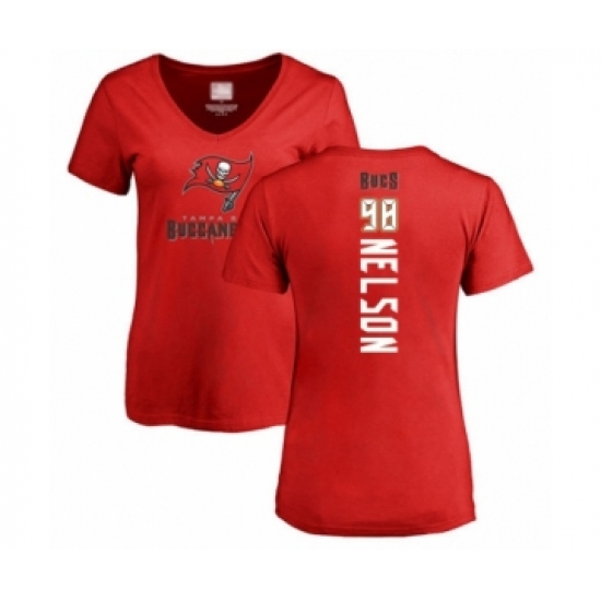 Football Women's Tampa Bay Buccaneers #98 Anthony Nelson Red Backer T-Shirt