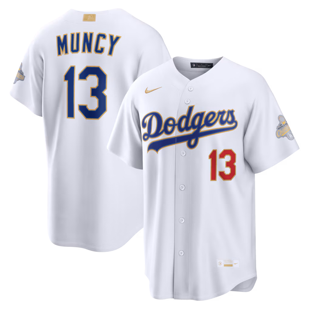 Men's Los Angeles Dodgers Max Muncy Nike White 2026 Gold Collection Stadium Jersey