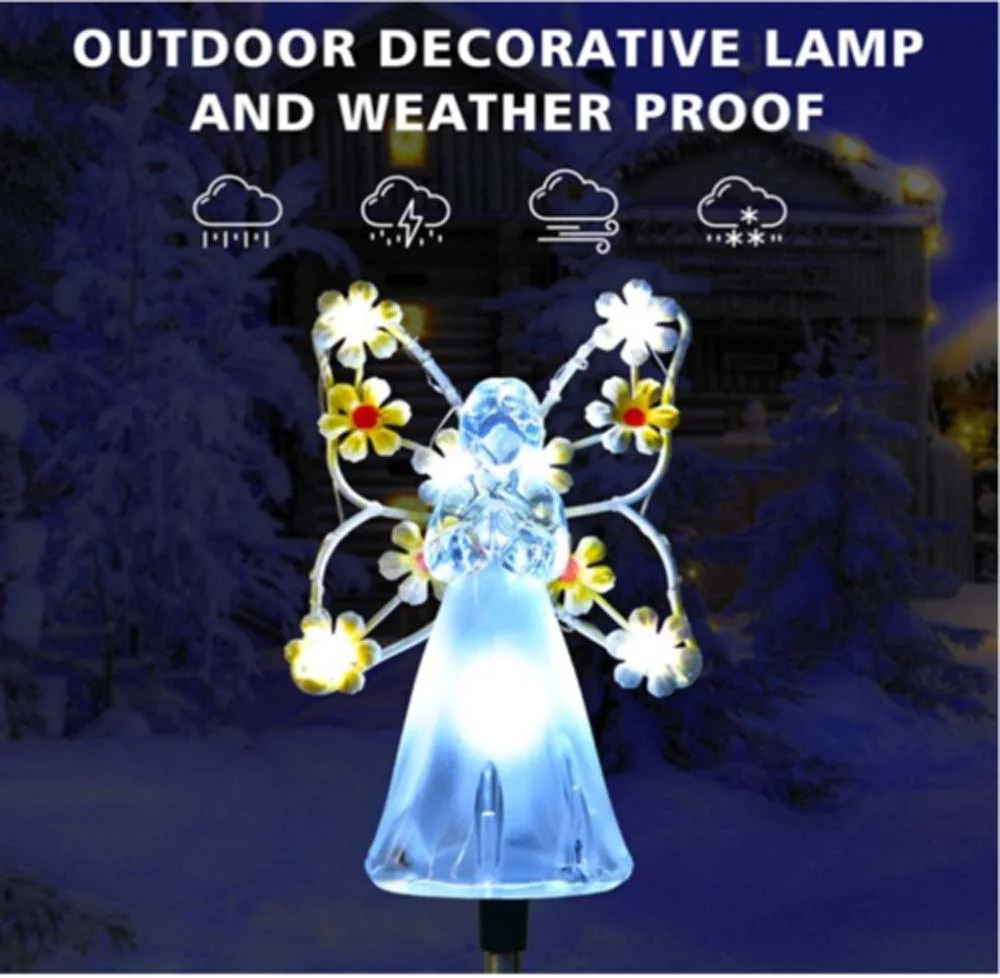 Outdoor Solar Angel Garden Stake Lights with 7 LEDS Waterproof Eternal Light - Curated Treasures Market
