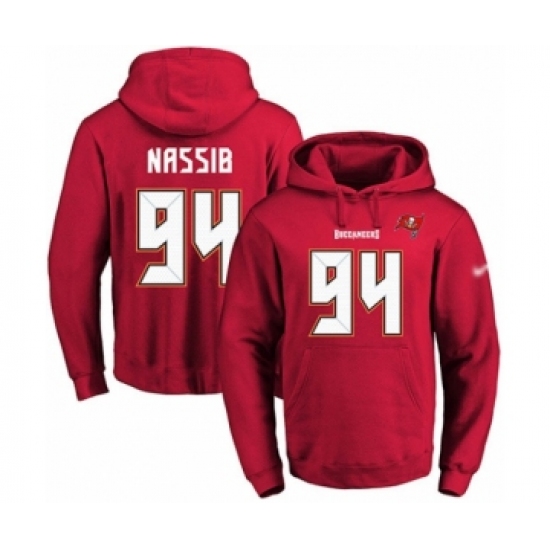 Football Men's Tampa Bay Buccaneers #94 Carl Nassib Red Name & Number Pullover Hoodie