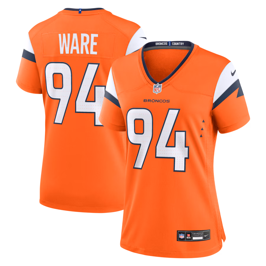 Women's Denver Broncos DeMarcus Ware Nike Orange Team Retired Game Jersey