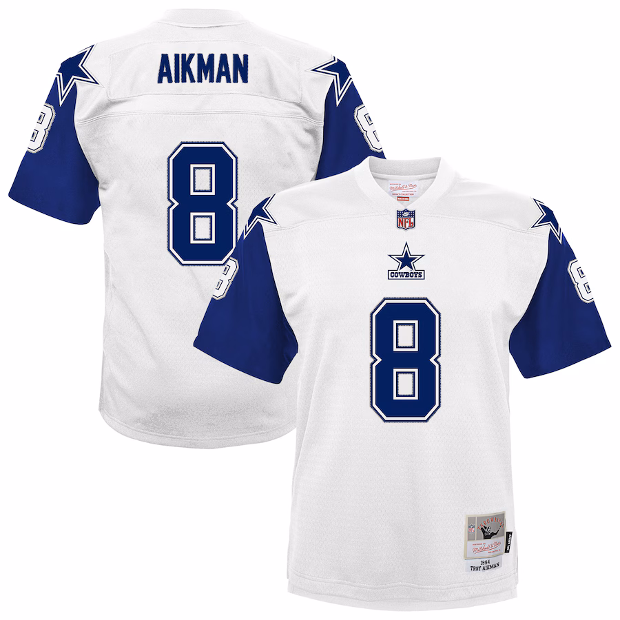 Youth Dallas Cowboys Troy Aikman Mitchell & Ness White 1994 Alternate Legacy Jersey