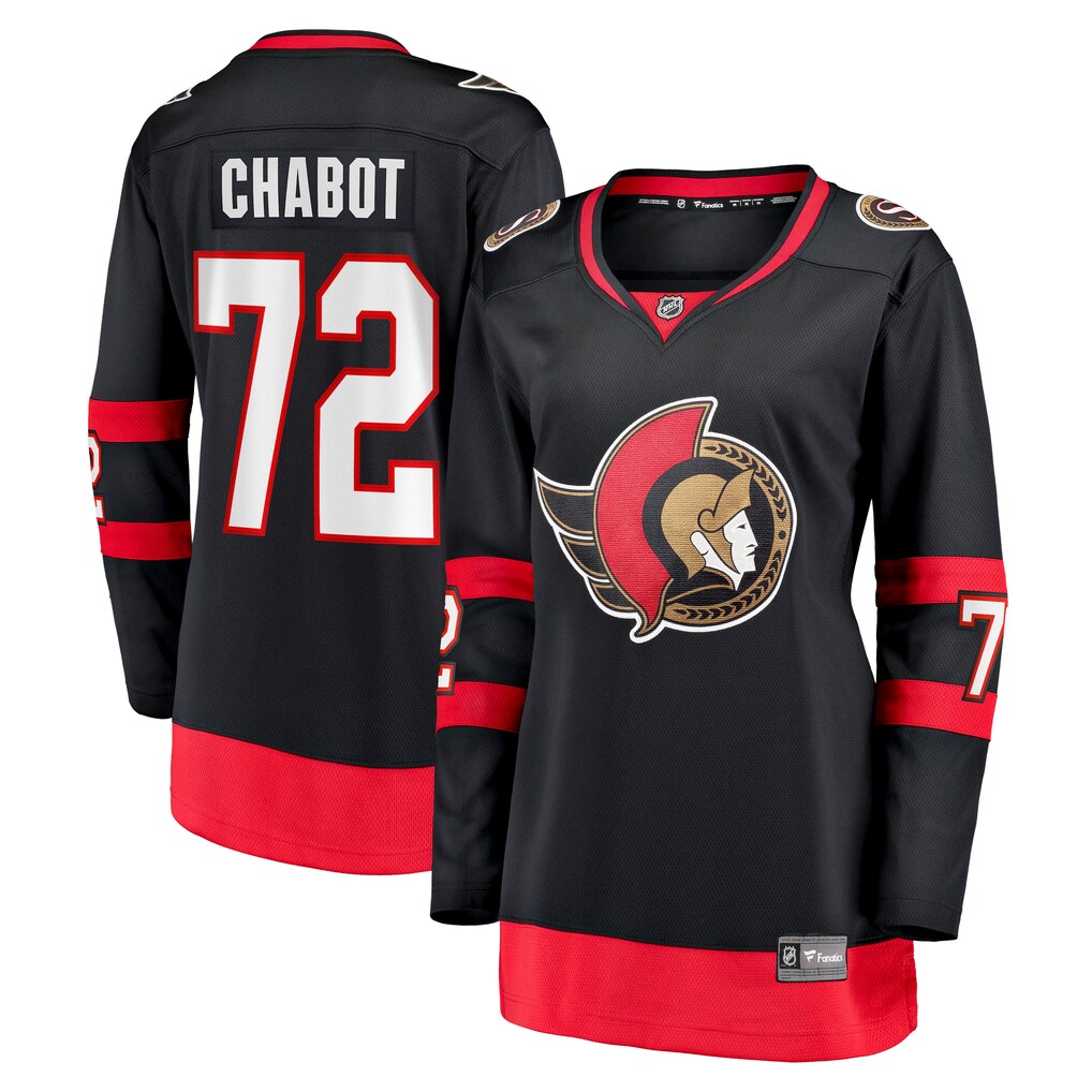 Women's Ottawa Senators Thomas Chabot Fanatics Black Home Breakaway Jersey