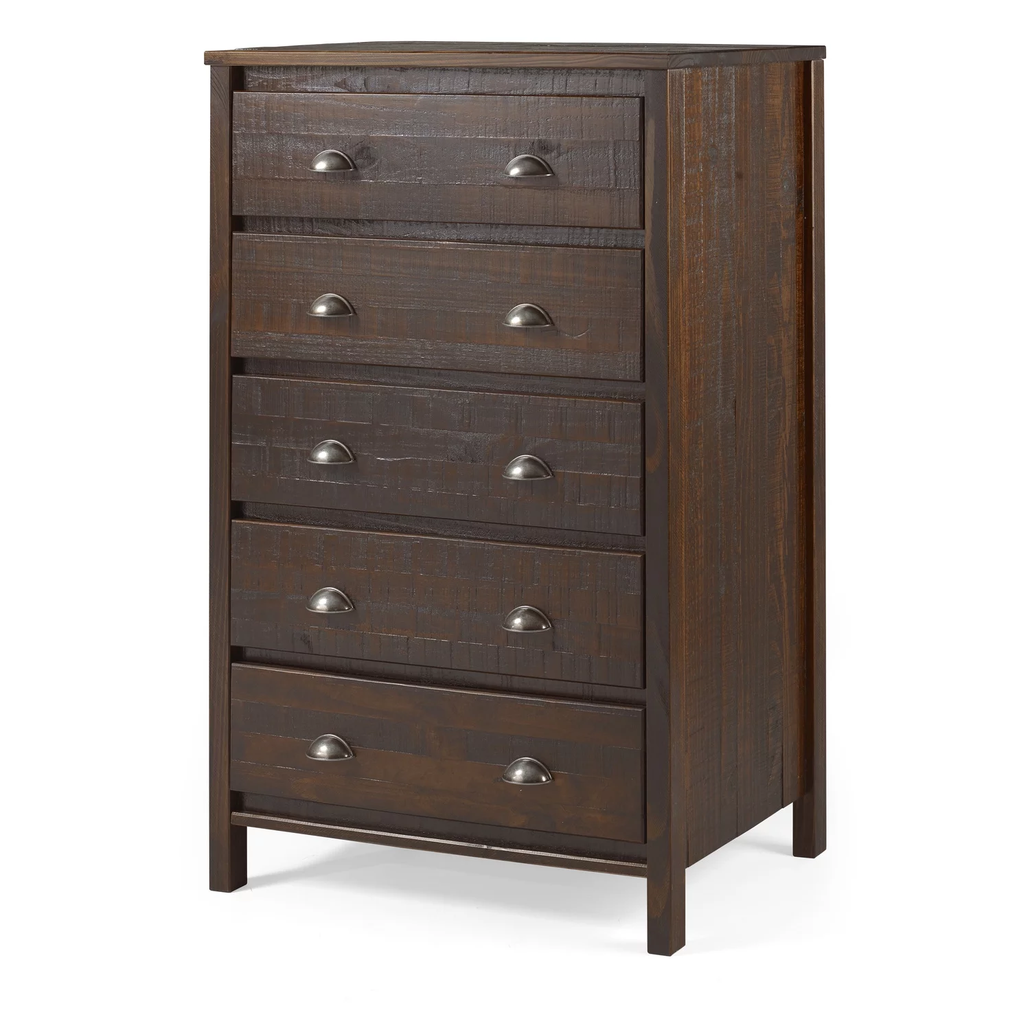 Camaflexi Baja Solid Wood 5-Drawer Bedroom Chest in Walnut