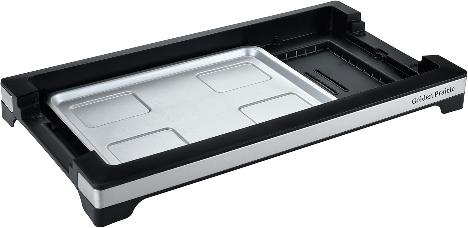 2-in-1 Grill & Griddle, Electric Smokeless Indoor Grill, 1800W Fast Heat Up BBQ Grill, Nonstick Cooking Plate, 5 Levels Adjustable Temperature, Detachable & Dishwasher Safe, Cool-touch Handles, Black