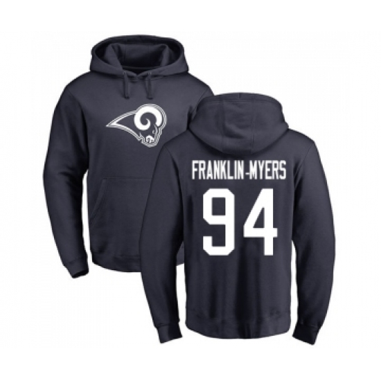 Football Los Angeles Rams #94 John Franklin-Myers Navy Blue Name & Number Logo Pullover Hoodie