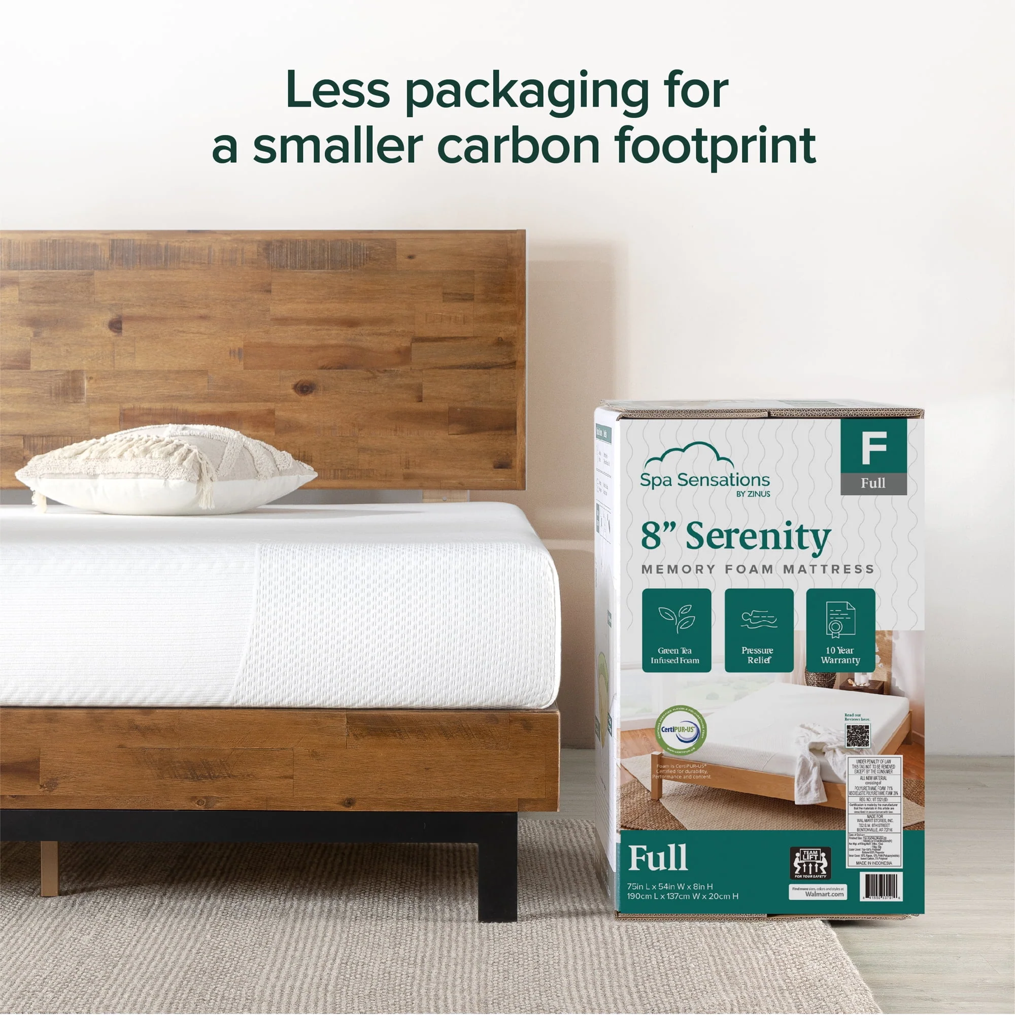 Spa Sensations Serenity by Zinus 8 Memory Foam Mattress, Adult, Full