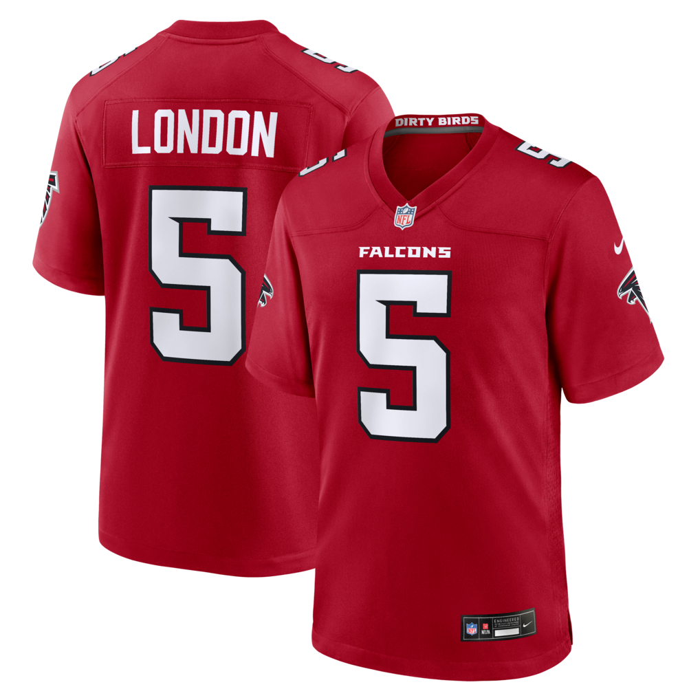 Men's Atlanta Falcons Drake London Nike Red Game Jersey