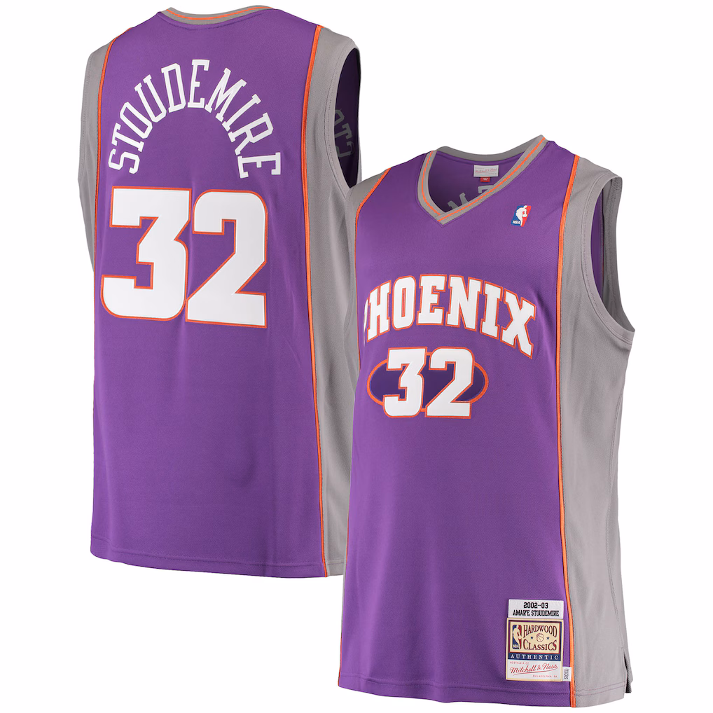 Men's Phoenix Suns Amar'e Stoudemire Mitchell & Ness Purple Hardwood Classics Authentic Jersey