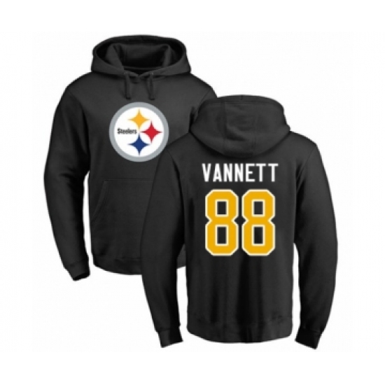 Pittsburgh Steelers #88 Nick Vannett Black Name & Number Logo Pullover Hoodie