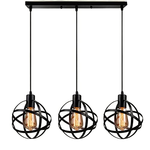 SAeWare Ceiling Chandelier Lamp, Industry 3 Lamp Chandelier Pendant Lighting Fixture Modern Simplicity V-intage Lampshade E27 Single Head Hanging Light Home Kitchen Fixed Lighting Device