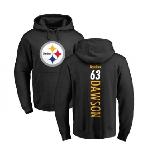 Football Pittsburgh Steelers #63 Dermontti Dawson Black Backer Pullover Hoodie