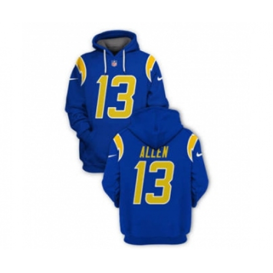 Men's Los Angeles Chargers #13 Keenan Allen 2021 Royal Pullover Football Hoodie