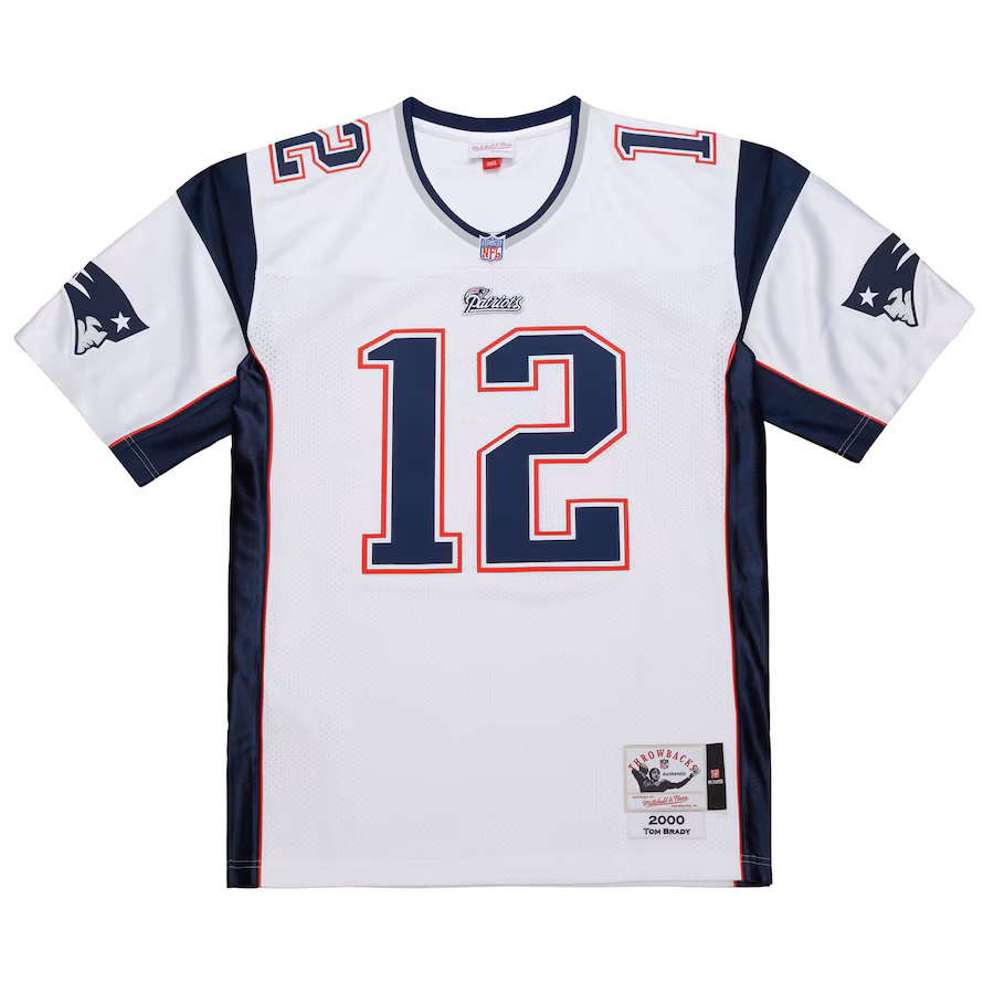 Men's New England Patriots Tom Brady Mitchell & Ness White 2000 Big & Tall Legacy Replica Jersey
