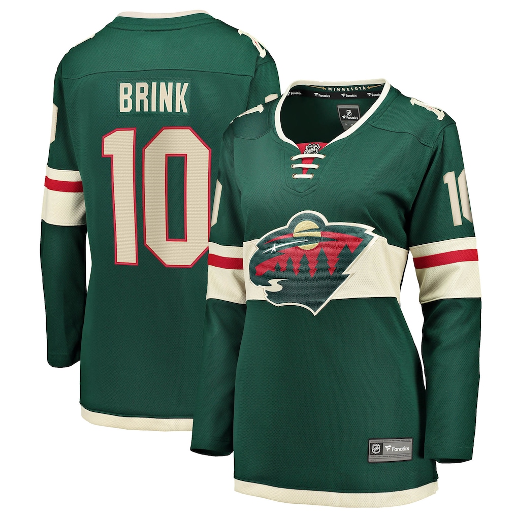 Women's Minnesota Wild Bobby Brink Fanatics Green Home Breakaway Jersey