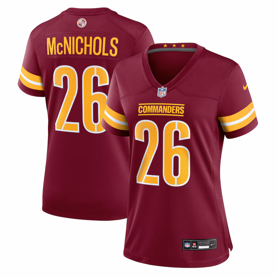 Women's Washington Commanders Jeremy McNichols Nike Burgundy Team Game Jersey