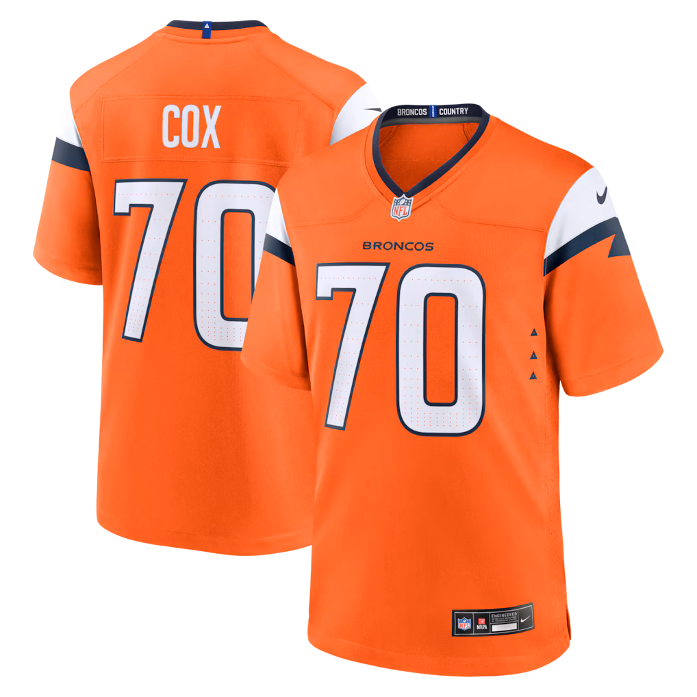 Men's Denver Broncos Marques Cox Nike Orange Team Game Jersey