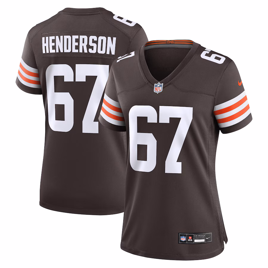 Women's Cleveland Browns LaDarius Henderson Nike Brown Team Game Jersey
