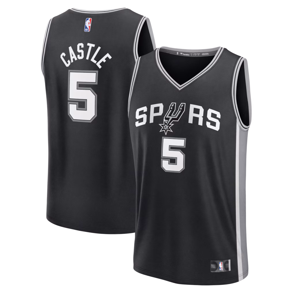 Youth San Antonio Spurs Stephon Castle Fanatics Black Fast Break Jersey - Icon Edition