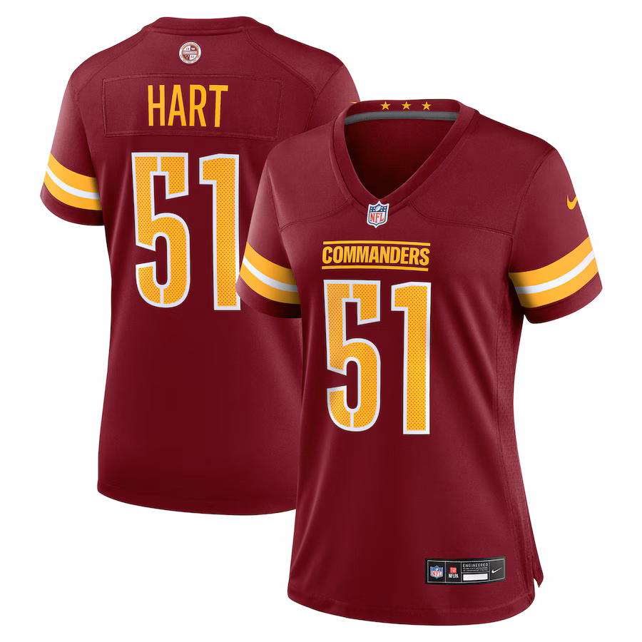 Women's Washington Commanders Bobby Hart Nike Burgundy Team Game Jersey