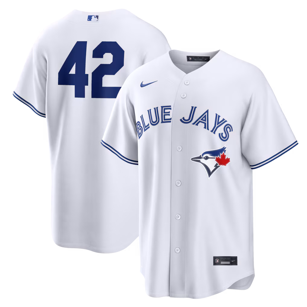 Men's Toronto Blue Jays Nike White Home 2026 Jackie Robinson Day Replica Jersey