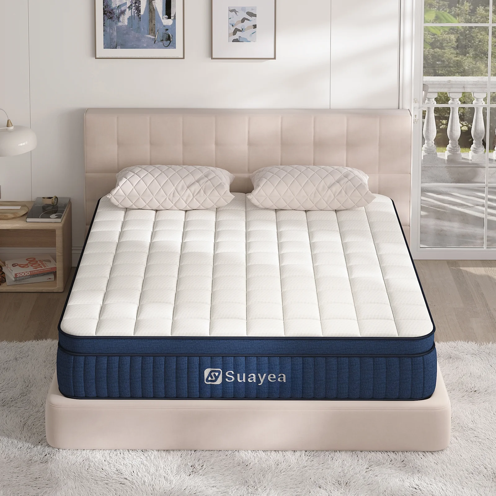 SUAYEA Full Mattress,10 Inch Full Size Mattress in a Box,Hybrid Mattress Full Size, Ultimate Motion Isolation with Gel Memory Foam and Pocket Spring, Medium Firm Mattress, Edge Support - Curated Treasures Market