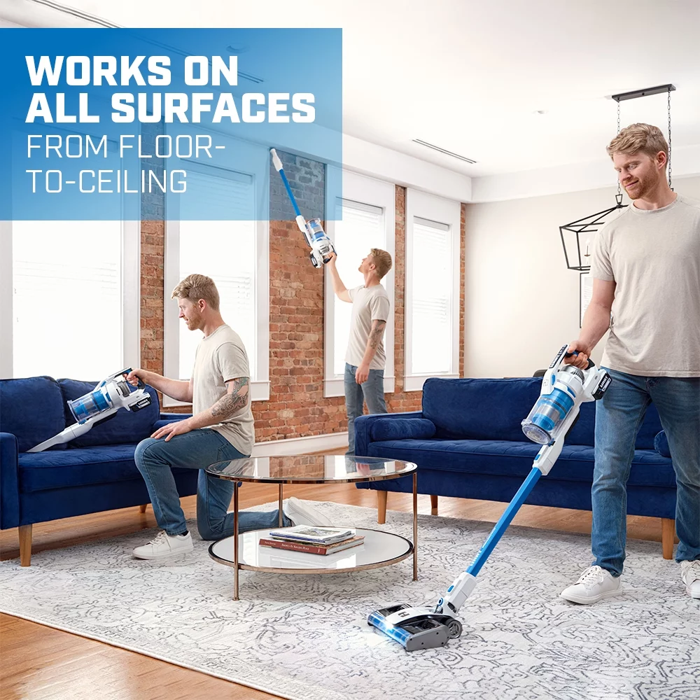 HART 20-Volt Dual Brushroll Stick Vacuum Kit, (1) 4.0 Ah Lithium-Ion Battery