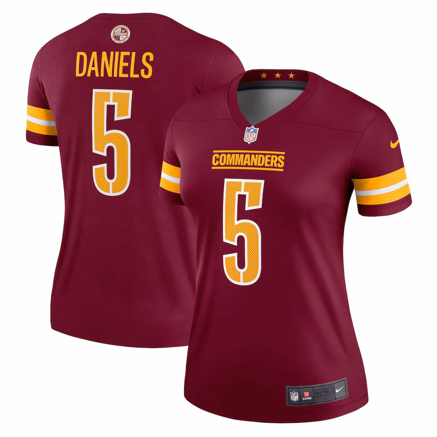Women's Washington Commanders Jayden Daniels Nike Burgundy Legend Player Performance Top