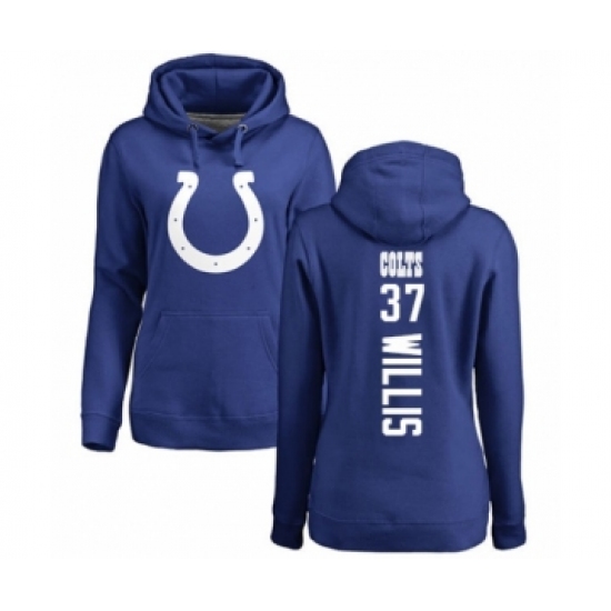 Football Women's Indianapolis Colts #37 Khari Willis Royal Blue Backer Pullover Hoodie