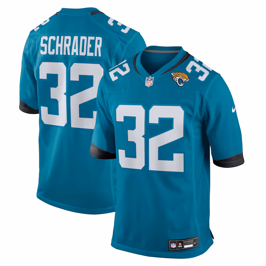 Men's Jacksonville Jaguars Cody Schrader Nike Teal Team Game Jersey