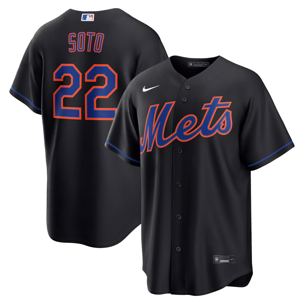 Men's New York Mets Juan Soto Nike Black Alternate Replica Jersey