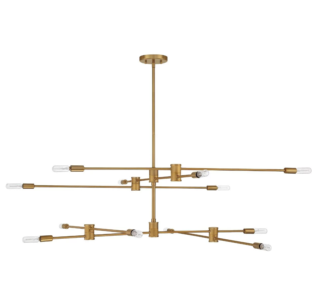 Lyrique 12 Light Chandelier in Warm Brass