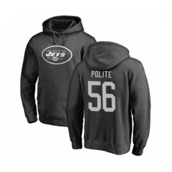 Football New York Jets #56 Jachai Polite Ash One Color Pullover Hoodie
