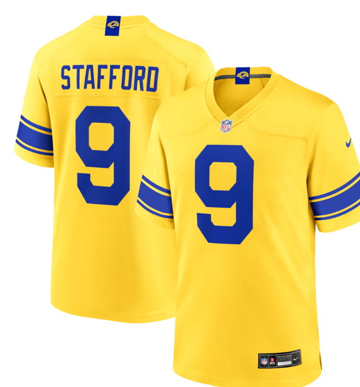 Men's Los Angeles Rams Matthew Stafford Nike Classic Sol  Jersey