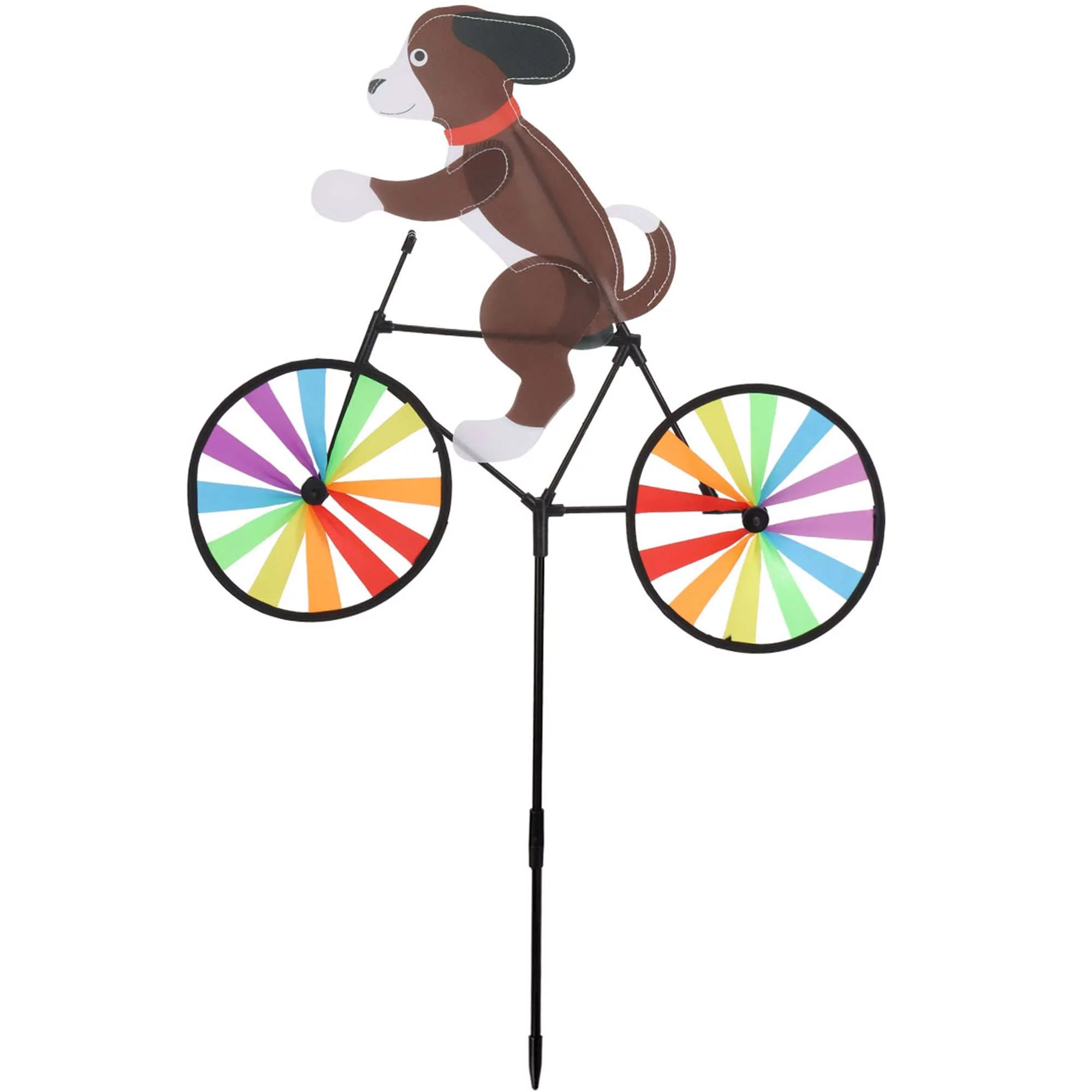 Spencer 3D Animal Riding Bike Windmill, Cat Dog On Bicycle Wind Spinners Garden Pinwheels Decor with Stake for Home Yard Lawn Patio Decoration - Curated Treasures Market
