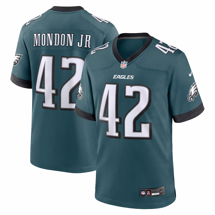 Men's Philadelphia Eagles Smael Mondon Jr. Nike Midnight Green Team Game Jersey