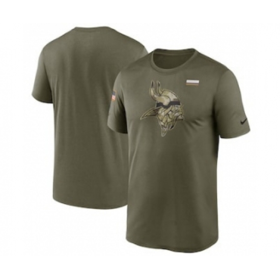 Men's Minnesota Vikings Football Olive 2021 Salute To Service Legend Performance T-Shirt