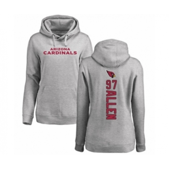 Football Women's Arizona Cardinals #97 Zach Allen Ash Backer Pullover Hoodie