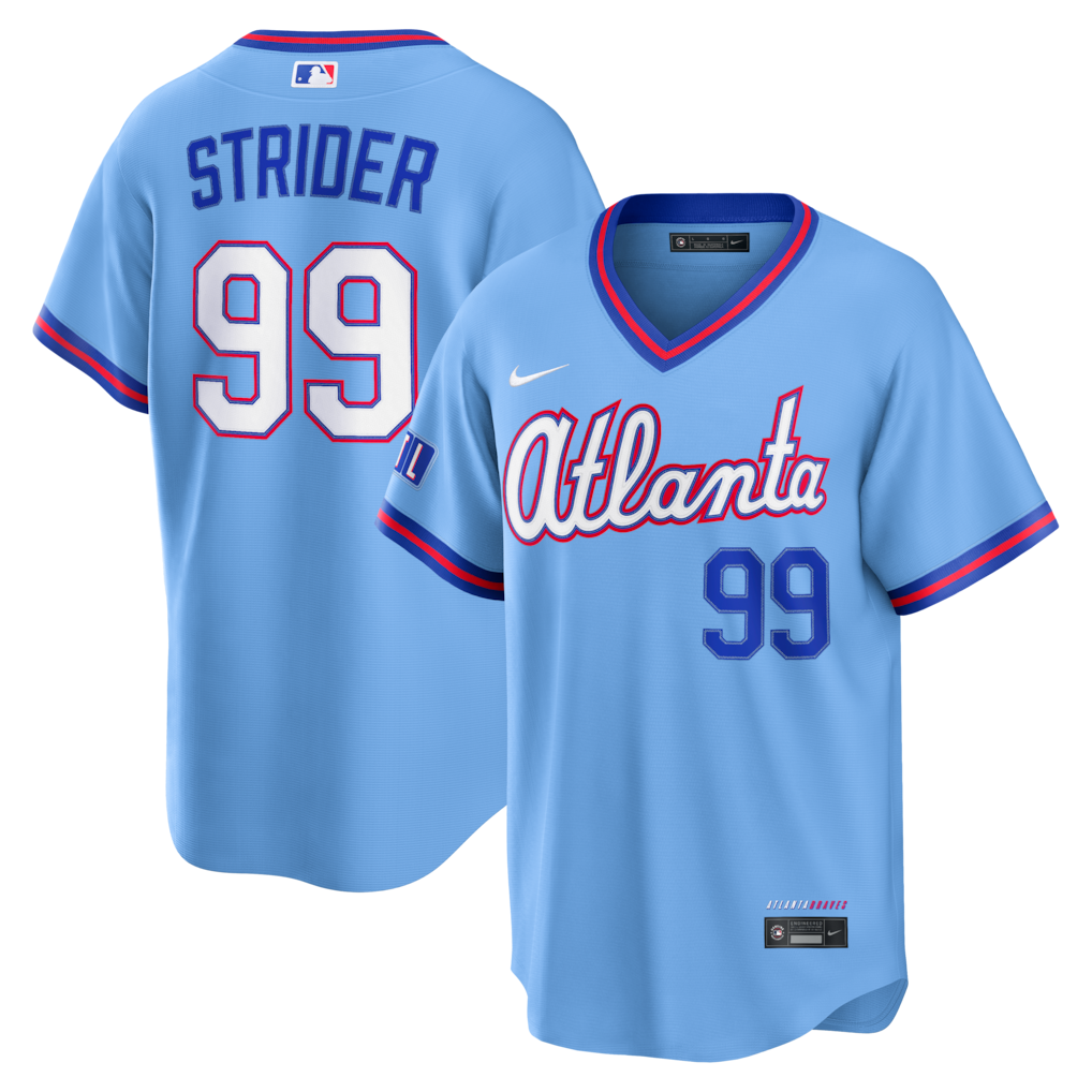 Men's Atlanta Braves Spencer Strider Nike Powder Blue 2026 City Connect Stadium Jersey