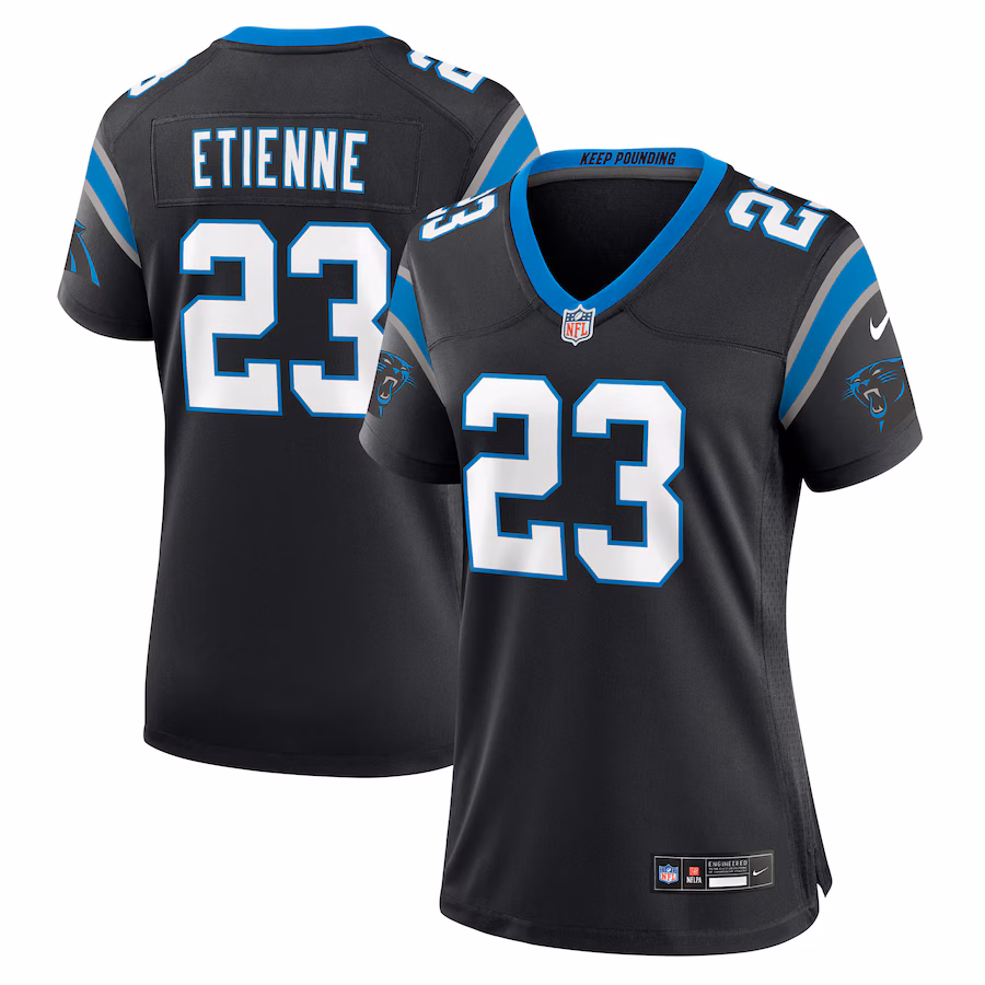 Women's Carolina Panthers Trevor Etienne Nike Black Team Game Jersey