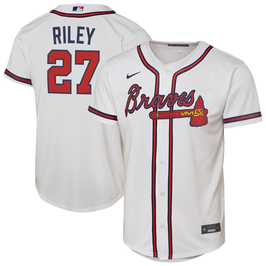 Youth Atlanta Braves Austin Riley Nike White Home Replica Player Jersey