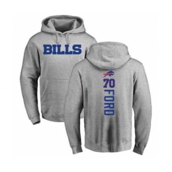 Football Buffalo Bills #70 Cody Ford Ash Backer Pullover Hoodie