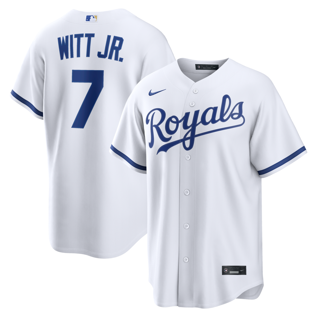 Men's Kansas City Royals Bobby Witt Jr. Nike White Home Replica Jersey