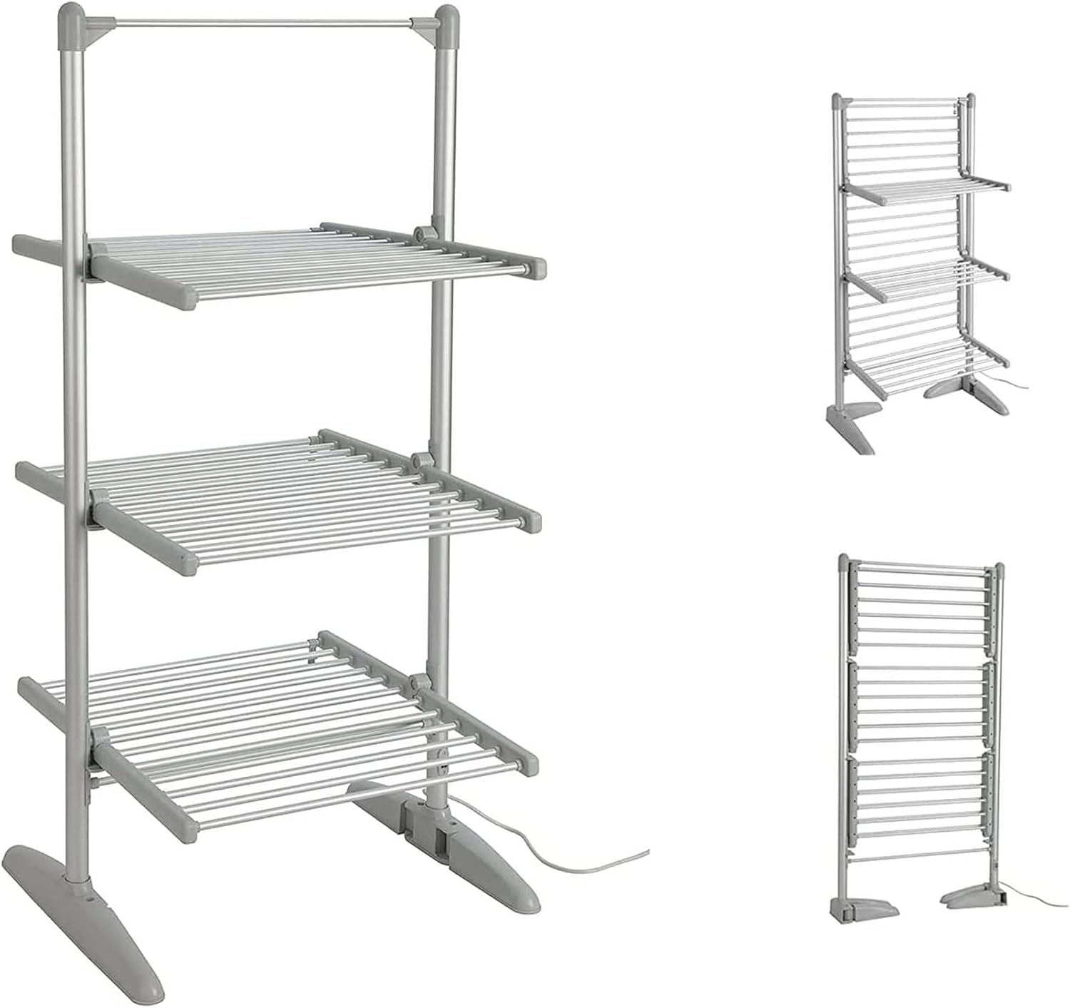 Electric Dryer Clothes Airer,3-Tier Foldable Heated Clothes Airer,Floor-Standing Clothes Drying Rack for Home Kitchen,Living Room,Bathroom,Laundry,300W Energy Efficient