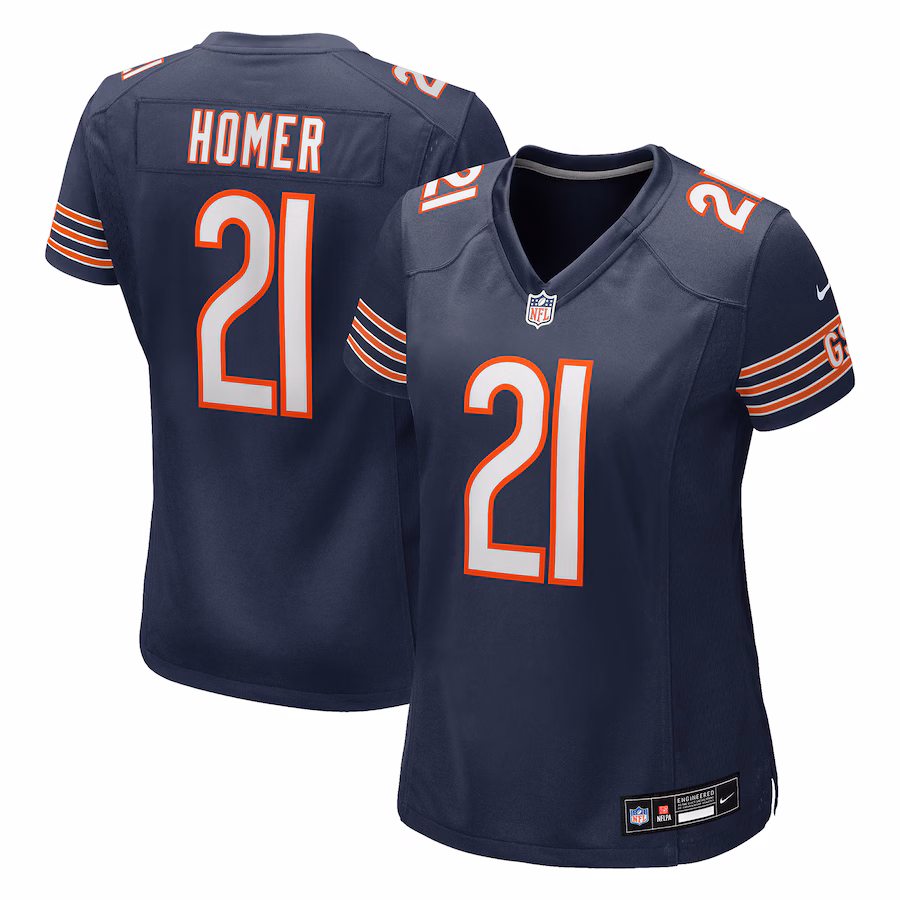 Women's Chicago Bears Travis Homer Nike Navy Team Game Jersey