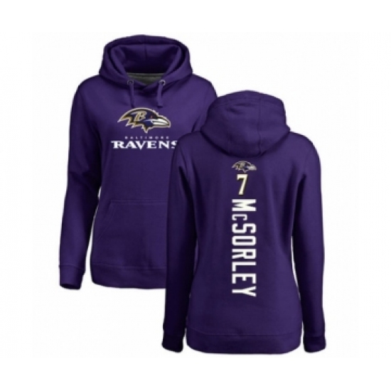 Football Women's Baltimore Ravens #7 Trace McSorley Purple Backer Pullover Hoodie