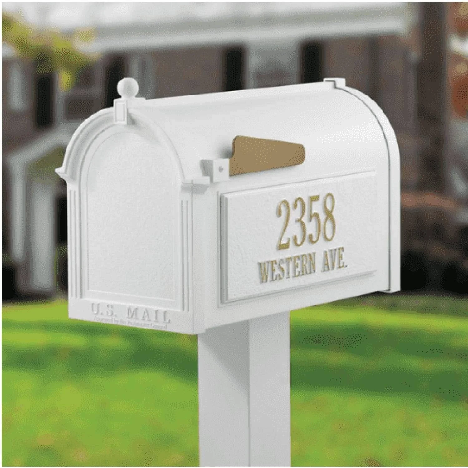 Whitehall 16311 Premium Mailbox Package, Black