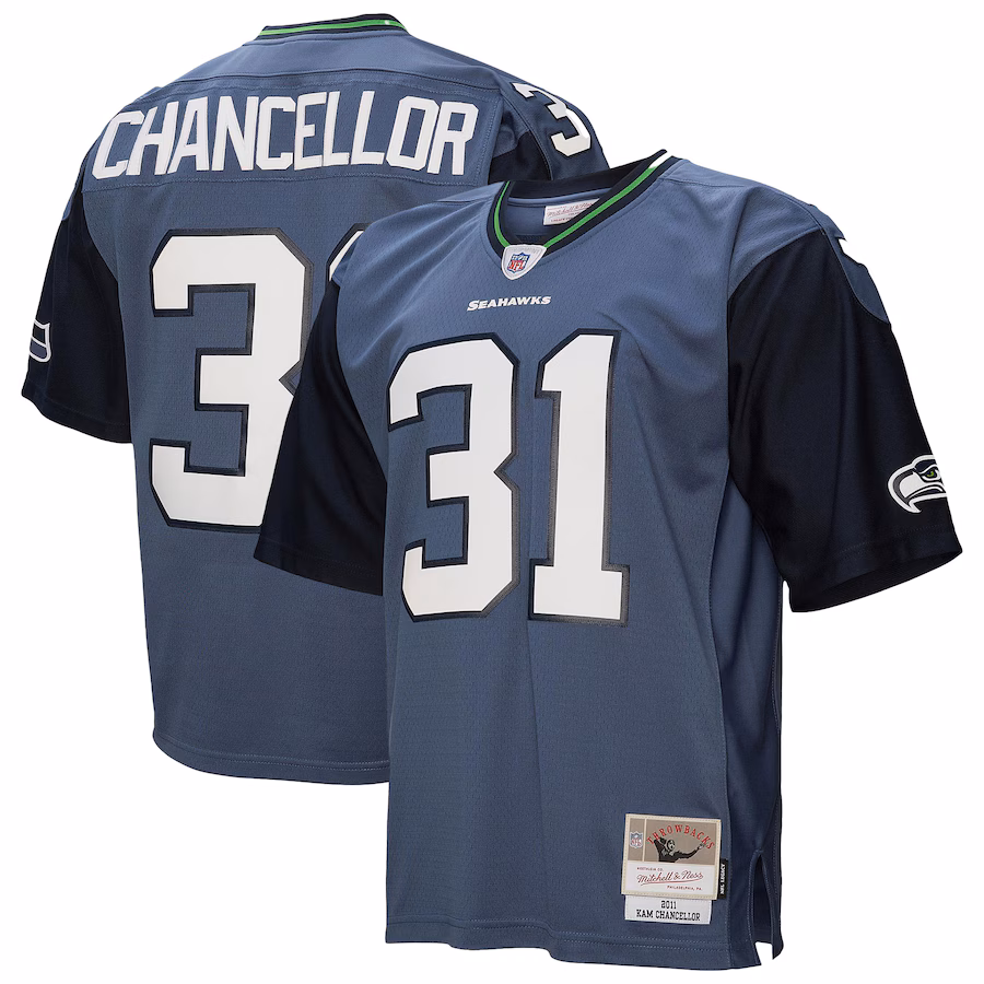 Men's Seattle Seahawks Kam Chancellor Mitchell & Ness Blue 2011 Legacy Replica Jersey